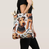  Airedale Terrier Naadloos Tote Bag (Dichtbij)