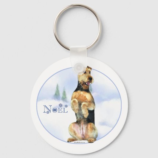 Airedale Terrier Noel - Magneet Sleutelhanger (Voorkant)