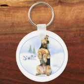 Airedale Terrier Noel - Magneet Sleutelhanger (Voorkant)