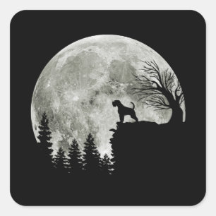 Airedale Terrier on Mountain Halloween Hondenliefh Vierkante Sticker