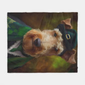 airedale terriër op St. Patrick's Day Fleece Deken (Voorkant (Horizontaal))