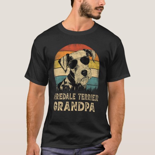 Airedale Terrier Opa Hond Vaderdag T-shirt (Voorkant)