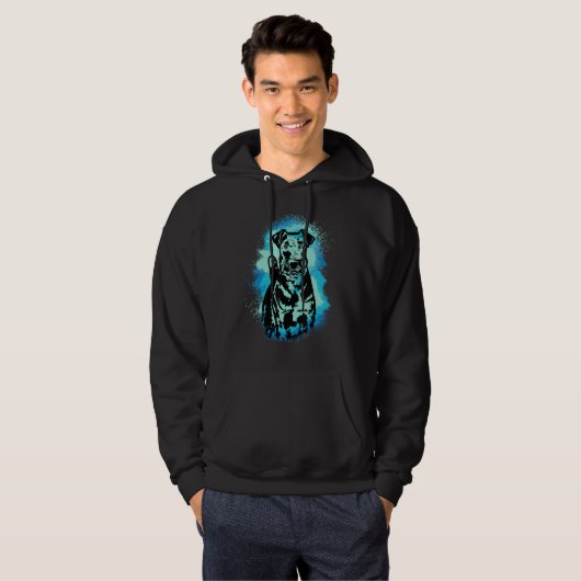 Airedale Terrier Paint Blue Design Dog Mom Dad_1 Hoodie (Voorkant volledig)