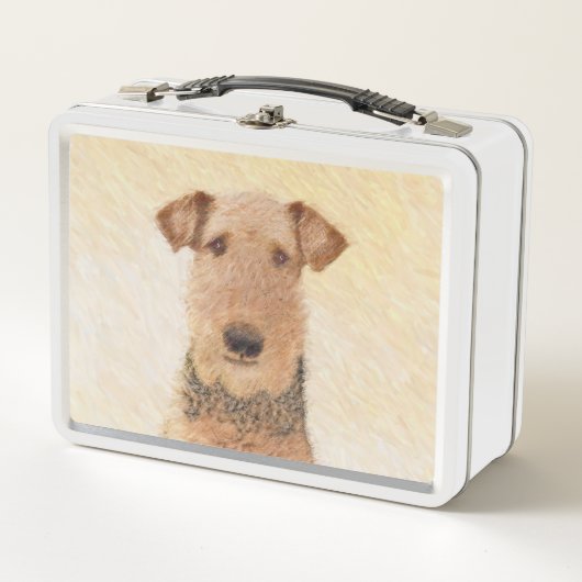 Airedale Terrier Painting - Cute Original Art (Voorkant)