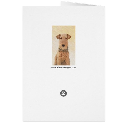 Airedale Terrier Painting - Cute Original Art (Achterkant)