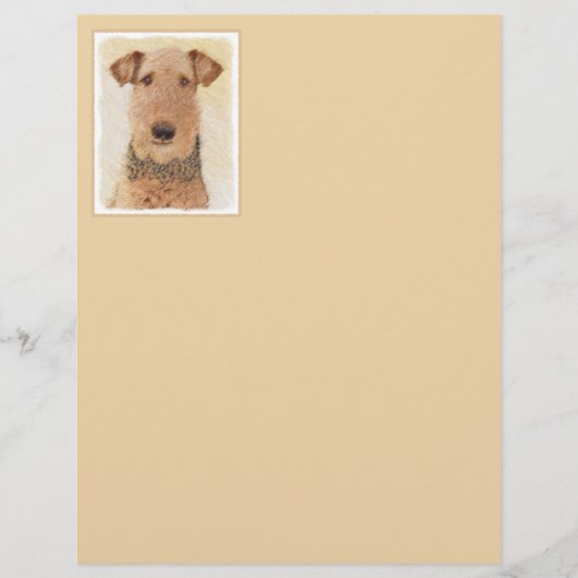 Airedale Terrier Painting - Cute Original Art (Voorkant)