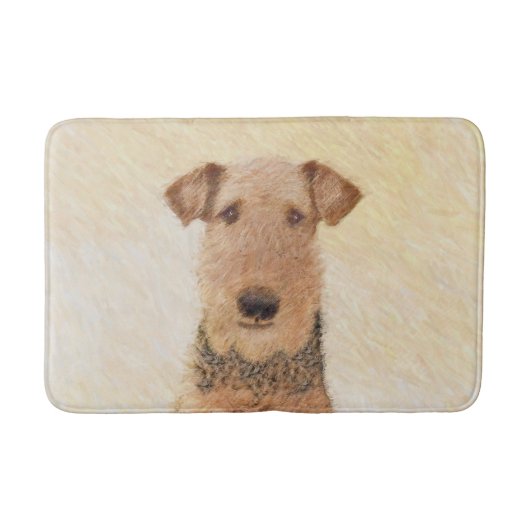 Airedale Terrier Painting - Cute Original Art Badmat (Voorkant)