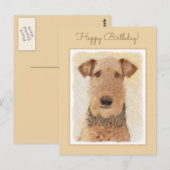 Airedale Terrier Painting - Cute Original Art Briefkaart (Voorkant / Achterkant)