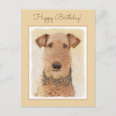 Airedale Terrier Painting - Cute Original Art Briefkaart (Voorkant)