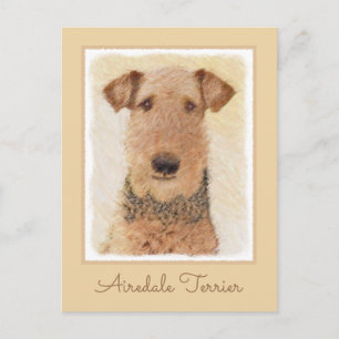 Airedale Terrier Painting - Cute Original Art Briefkaart