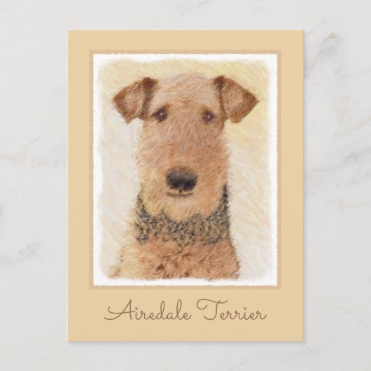 Airedale Terrier Painting - Cute Original Art Briefkaart (Voorkant)
