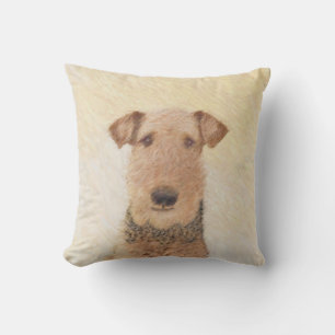 Airedale Terrier Painting - Cute Original Art Buitenkussen