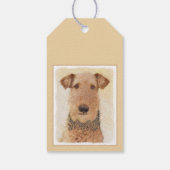 Airedale Terrier Painting - Cute Original Art Cadeaulabel (Achterkant)