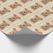 Airedale Terrier Painting - Cute Original Art Cadeaupapier (Hoek)