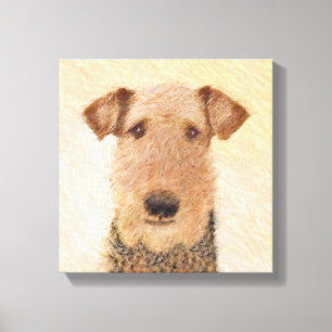 Airedale Terrier Painting - Cute Original Art Canvas Afdruk