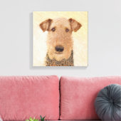 Airedale Terrier Painting - Cute Original Art Canvas Afdruk (Insitu (Woonkamer))