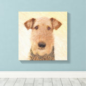 Airedale Terrier Painting - Cute Original Art Canvas Afdruk (Insitu (Houten vloer))