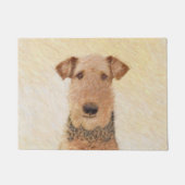 Airedale Terrier Painting - Cute Original Art Deurmat (Voorkant)