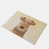 Airedale Terrier Painting - Cute Original Art Deurmat (Schuin)