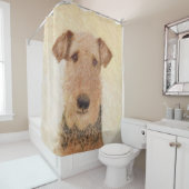 Airedale Terrier Painting - Cute Original Art Douchegordijn (In situ)