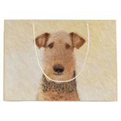 Airedale Terrier Painting - Cute Original Art Groot Cadeauzakje (Voorkant)