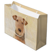 Airedale Terrier Painting - Cute Original Art Groot Cadeauzakje (Voorkant Gekanteld)