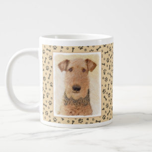 Airedale Terrier Painting - Cute Original Art Grote Koffiekop