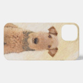 Airedale Terrier Painting - Cute Original Art iPhone Hoesje (Achterkant horizontaal)