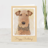Airedale Terrier Painting - Cute Original Art Kaart (Voorkant)