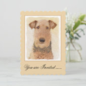 Airedale Terrier Painting - Cute Original Art Kaart (Staand voorkant)