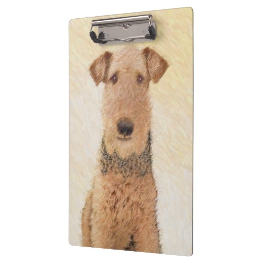 Airedale Terrier Painting - Cute Original Art Klembord (Links)
