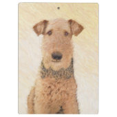 Airedale Terrier Painting - Cute Original Art Klembord (Achterkant)