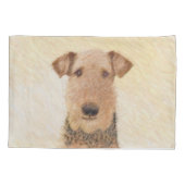 Airedale Terrier Painting - Cute Original Art Kussensloop (Achterkant)