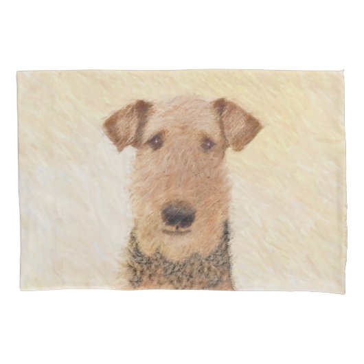 Airedale Terrier Painting - Cute Original Art Kussensloop (Voorkant)