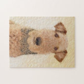 Airedale Terrier Painting - Cute Original Art Legpuzzel (Horizontaal)