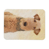Airedale Terrier Painting - Cute Original Art Magneet (Horizontaal)