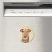 Airedale Terrier Painting - Cute Original Art Magneet (Insitu (Vaatwasser))