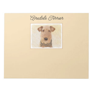 Airedale Terrier Painting - Cute Original Art Notitieblok