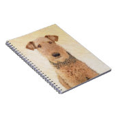 Airedale Terrier Painting - Cute Original Art Notitieboek (Rechterzijde)