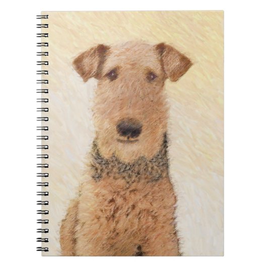 Airedale Terrier Painting - Cute Original Art Notitieboek (Voorkant)