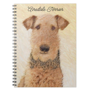 Airedale Terrier Painting - Cute Original Art Notitieboek
