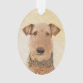 Airedale Terrier Painting - Cute Original Art Ornament (voorkant)