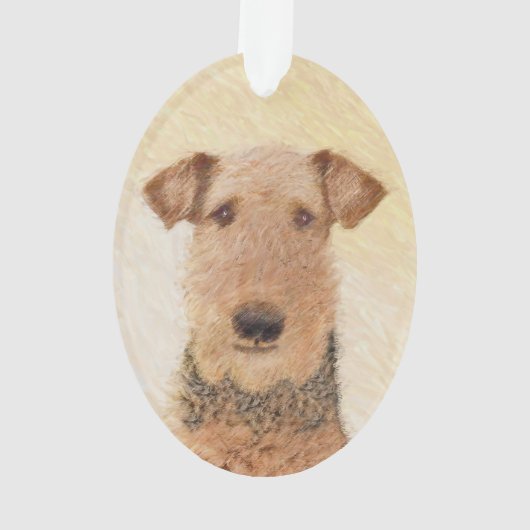 Airedale Terrier Painting - Cute Original Art Ornament (achterkant)