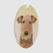 Airedale Terrier Painting - Cute Original Art Ornament (voorkant)