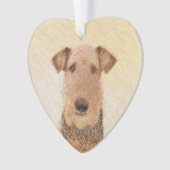 Airedale Terrier Painting - Cute Original Art Ornament (voorkant)