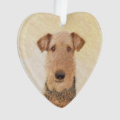 Airedale Terrier Painting - Cute Original Art Ornament (voorkant)