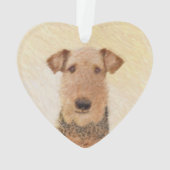 Airedale Terrier Painting - Cute Original Art Ornament (achterkant)