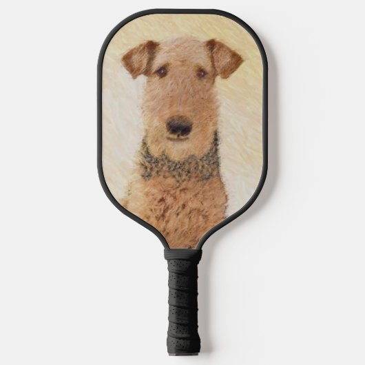 Airedale Terrier Painting - Cute Original Art Pickleball Paddle (Voorkant)