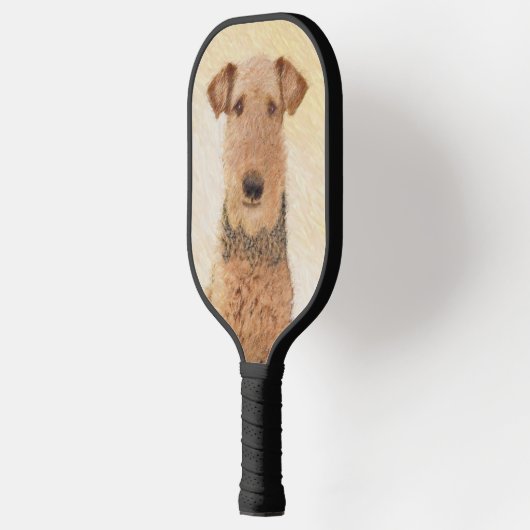 Airedale Terrier Painting - Cute Original Art Pickleball Paddle (Links)