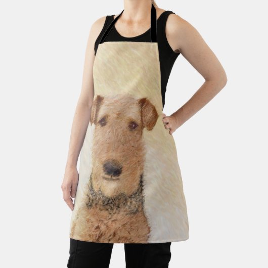 Airedale Terrier Painting - Cute Original Art Schort (Insitu)